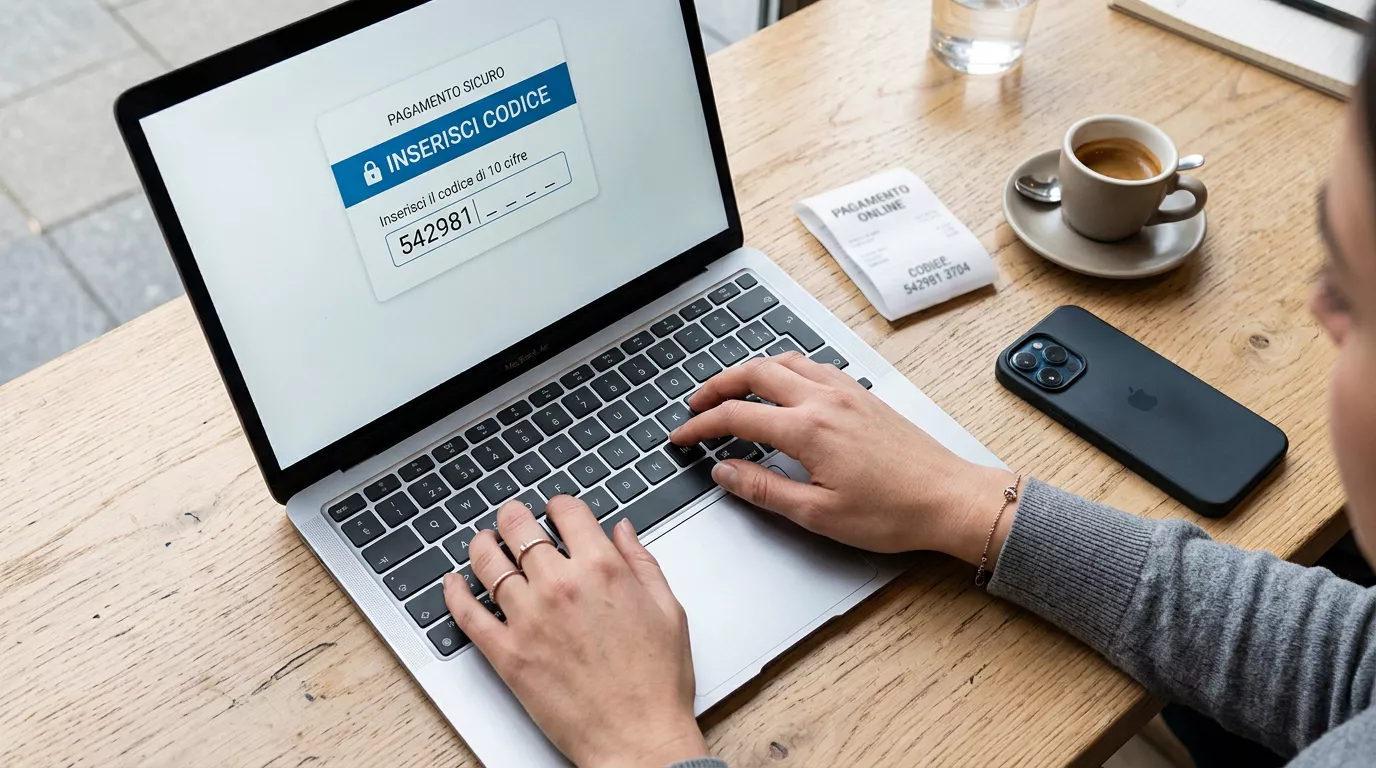Inserimento del codice PIN Neosurf nella cassa di un casino online su laptop